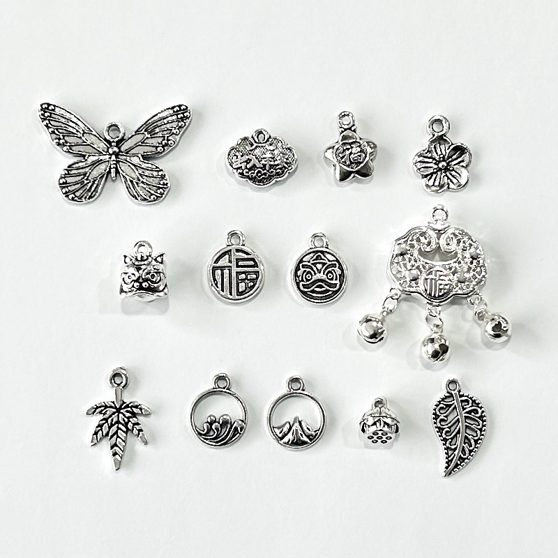 DIY jewelry accessories antique Tibetan silver pendant new Chinese style bracelet necklace hand rope accessories small lion pendant wholesale