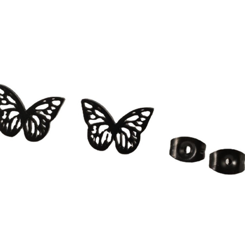 Butterfly earrings for women 2025 new stainless steel earrings light luxury niche design personalized butterfly wing earrings