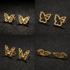 Butterfly earrings for women 2025 new stainless steel earrings light luxury niche design personalized butterfly wing earrings