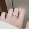 Pink love ring female ins simple niche high-looking Korean girly sweet live mouth ring