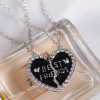 Japanese and Korean girlfriends’ love splicing clavicle necklace for two, a pair of good friends friendship pendant, birthday gift for female students