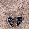 Japanese and Korean girlfriends’ love splicing clavicle necklace for two, a pair of good friends friendship pendant, birthday gift for female students
