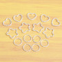 diy jewelry accessories embossed single circle embossed jump ring five-pointed star love twisted circle connecting ring connecting key ring