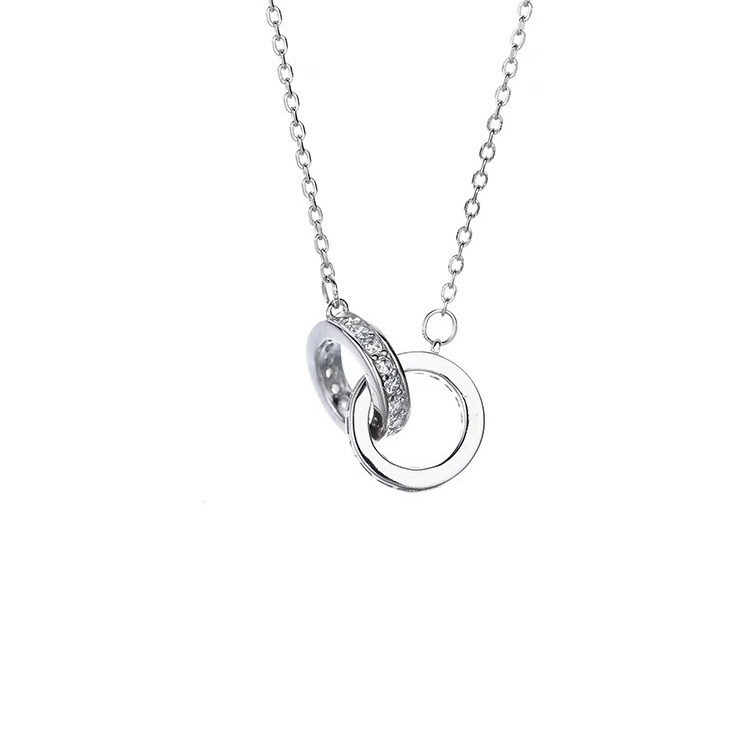 Bow water drop pendant girl heart love small fresh diamond gift niche versatile Ruyi lock necklace wholesale