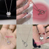 Bow water drop pendant girl heart love small fresh diamond gift niche versatile Ruyi lock necklace wholesale