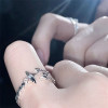 Star light luxury and exquisite niche design bestie ring ins cold style open index finger ring for female couple