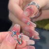 Star light luxury and exquisite niche design bestie ring ins cold style open index finger ring for female couple