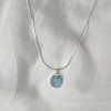 High luxury oval sea blue imitation cat eye necklace for women ins niche design temperament advanced clavicle chain exquisite
