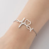 Yiwu small commodities simple geometric new love niche pendant bracelet stethoscope electrocardiogram hand jewelry wholesale
