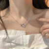 Hollow love rhinestone necklace for women summer light luxury niche design advanced clavicle chain ins Japanese and Korean simple accessories
