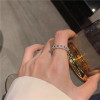 Light luxury super sparkling rhinestone ring ins style high-end niche design twist chain open ring for women trendy