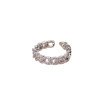 Light luxury super sparkling rhinestone ring ins style high-end niche design twist chain open ring for women trendy