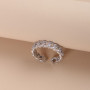 Light luxury super sparkling rhinestone ring ins style high-end niche design twist chain open ring for women trendy