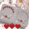 Strawberry crystal cute bracelet for women, peach blossom, simple couple love sweet jewelry, bell ring bracelet trend