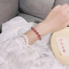 Strawberry crystal cute bracelet for women, peach blossom, simple couple love sweet jewelry, bell ring bracelet trend
