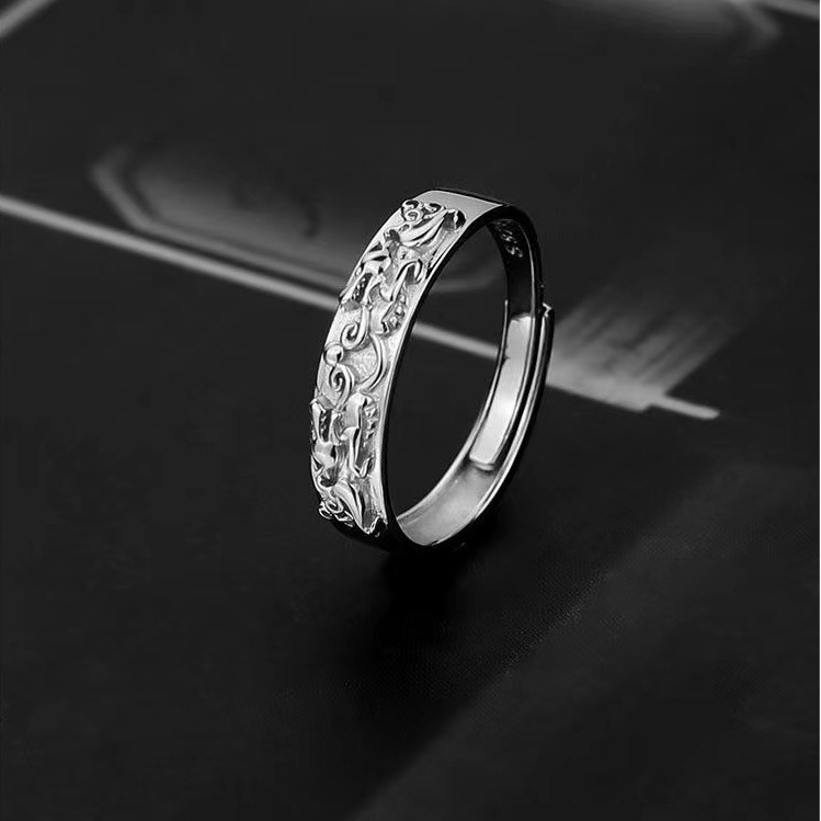 Pixiu ring men's single ring student simple personality cold style men's open ring to attract wealth advanced adjustable
