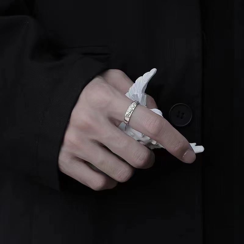Pixiu ring men's single ring student simple personality cold style men's open ring to attract wealth advanced adjustable