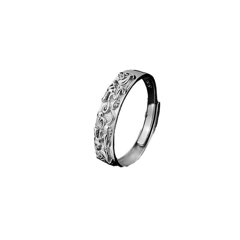 Pixiu ring men's single ring student simple personality cold style men's open ring to attract wealth advanced adjustable