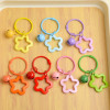 Colorful five-pointed star acrylic keychain pendant dopamine headphone set pendant small fresh couple bag decoration