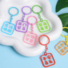 Creative good luck blessing text acrylic keychain diy couple bag pendant accessories car key ring ring