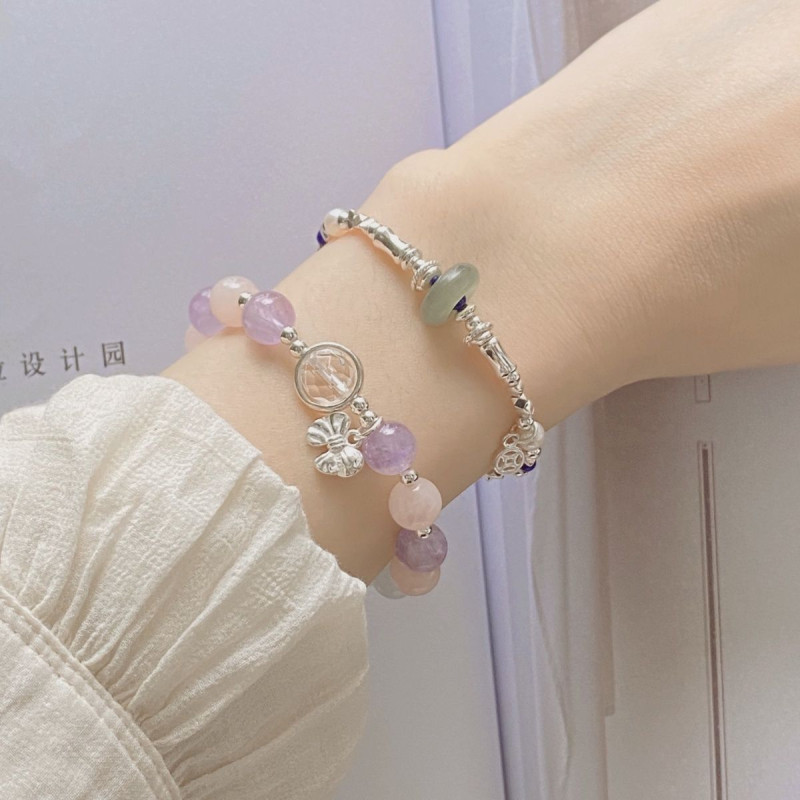 Butterfly bracelet female ins niche design gray moonlight bracelet diy bracelet student gift light luxury