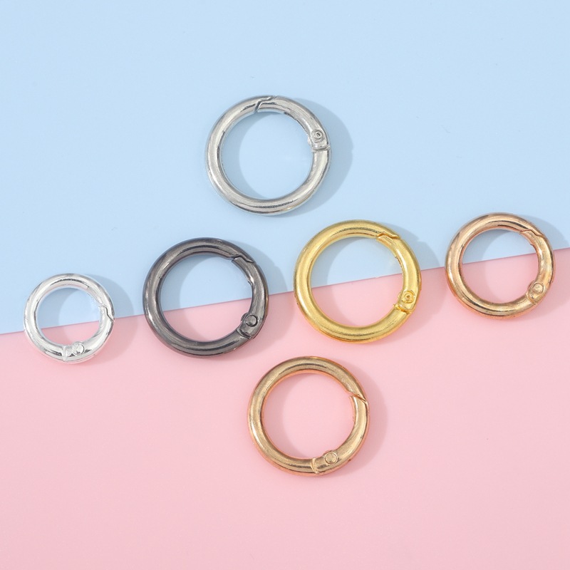 AliExpress Alloy Open Spring Ring Round Buckle Open Ring Keychain Bag Small Pendant DIY Creative Round Buckle