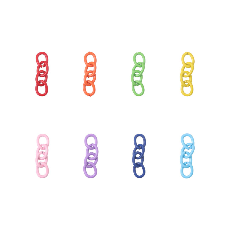 AliExpress colorful iron spray paint 4-section chain extension chain tail chain bag small pendant ring accessories handmade DIY materials