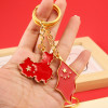 Chinese flag five-star red flag keychain National Day small gift patriotic souvenir map national tide pendant wholesale