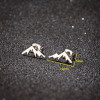 Retro forest style small fresh stainless steel snow mountain peak earrings ins Korean style student mini fashion ear jewelry