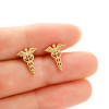 Retro Stainless Steel Snake Staff Wings Earrings Fashion Medical Symbol Nurse Doctor Pendant Titanium Steel Jewelry Wholesale
