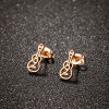 European and American ins wind-plated 18K gold violin hollow earrings music series stainless steel guitar mini earrings wholesale