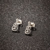 European and American ins wind-plated 18K gold violin hollow earrings music series stainless steel guitar mini earrings wholesale
