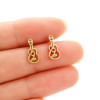 European and American ins wind-plated 18K gold violin hollow earrings music series stainless steel guitar mini earrings wholesale