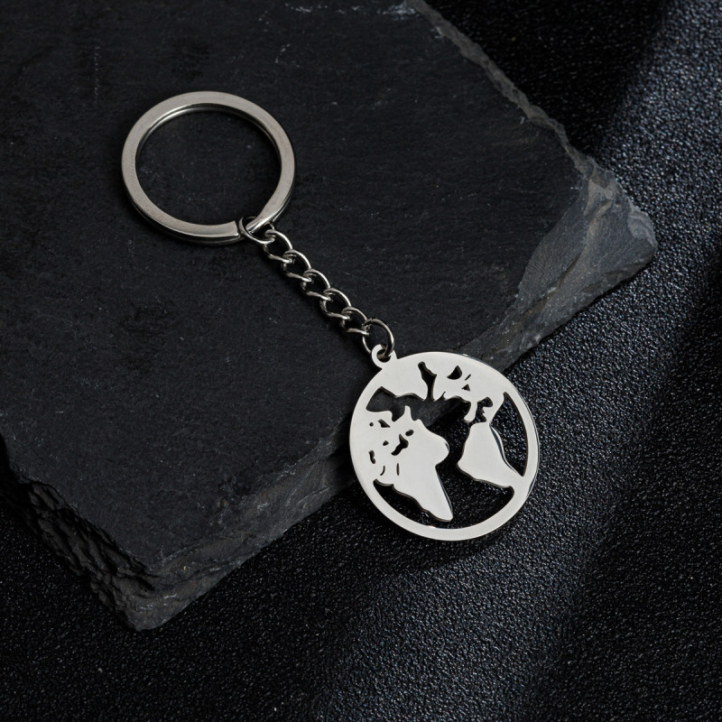 2025 Stainless Steel Keychain Personalized Cartoon Pattern Creative Cactus Universe Stethoscope Pattern Pendant Wholesale