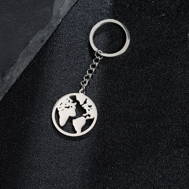2025 Stainless Steel Keychain Personalized Cartoon Pattern Creative Cactus Universe Stethoscope Pattern Pendant Wholesale