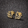European and American wish new stainless steel simple zodiac dog earrings ins small animal pug di bulldog earrings