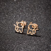 European and American wish new stainless steel simple zodiac dog earrings ins small animal pug di bulldog earrings