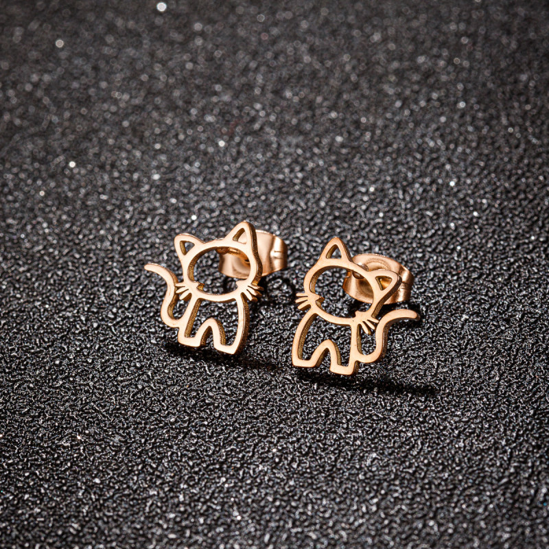 European and American wish new stainless steel simple zodiac dog earrings ins small animal pug di bulldog earrings