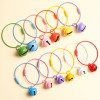 10 candy-colored bell keychains, colorful painted steel wire rings, student schoolbag pendants, small gift doll pendants