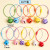 10 candy-colored bell keychains, colorful painted steel wire rings, student schoolbag pendants, small gift doll pendants