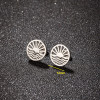 French flower earrings ins hollow stainless steel new rose flower maple leaf mushroom earrings girlfriends ear jewelry