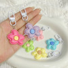 New color flower keychain dopamine accessories ins cute girl bag pendant to send best friend diy mobile phone chain