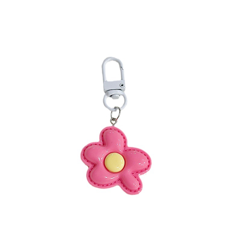 New color flower keychain dopamine accessories ins cute girl bag pendant to send best friend diy mobile phone chain