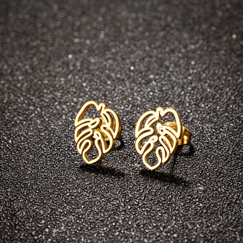 Japanese and Korean literary retro bohemian style earrings for women new big tree leaf earrings European and American cross-border earrings wholesale