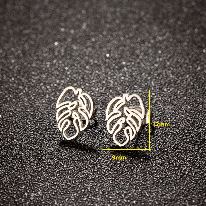 Japanese and Korean literary retro bohemian style earrings for women new big tree leaf earrings European and American cross-border earrings wholesale