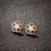 French retro stainless steel flower earrings women's elegant niche temperament simple style small fresh ear jewelry wholesale