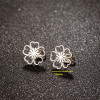 French retro stainless steel flower earrings women's elegant niche temperament simple style small fresh ear jewelry wholesale