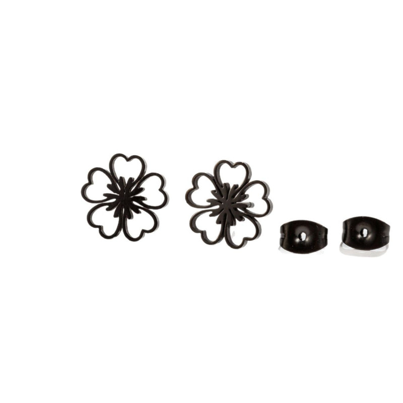 French retro stainless steel flower earrings women's elegant niche temperament simple style small fresh ear jewelry wholesale