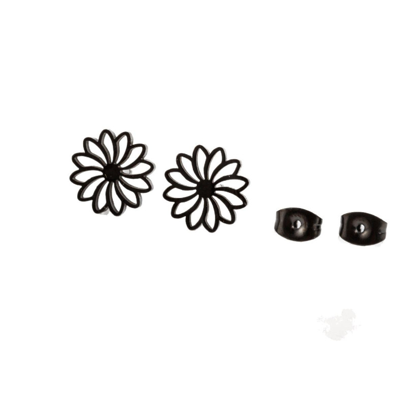 2025 New Fashion Sweet Earrings Stainless Steel Cute Hollow Forest Daisy Flower Earrings Ready Stock Wholesale