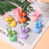 New faceted resin love keychain pendant creative girly heart bell cute couple bag headphone pendant